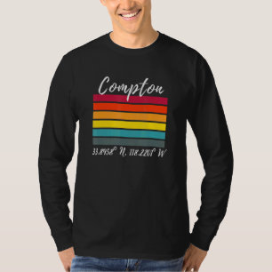 Camiseta Latitud y Longitud de Compton Ca Fans de Los Ángel