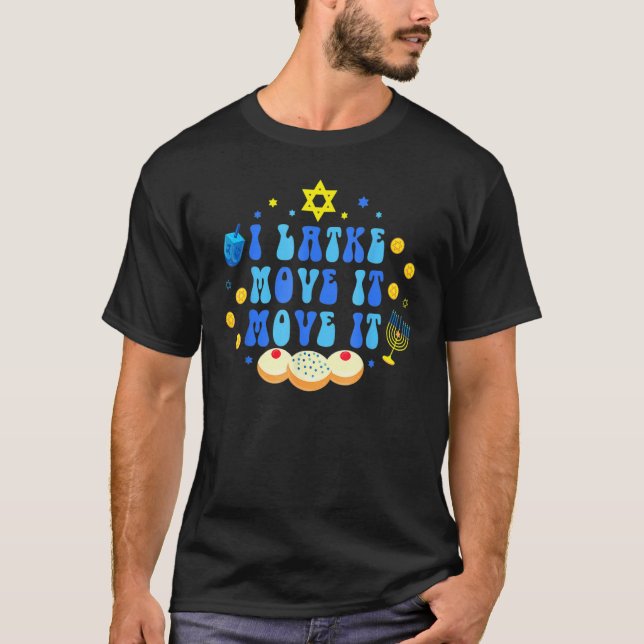 Camiseta Latke Hanukkah Holiday Retro Dreidel Menorah Jewis (Anverso)