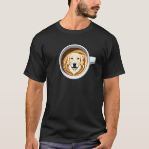 Camiseta Latte Bonito de Café de Golden Retriever Lindo Gra