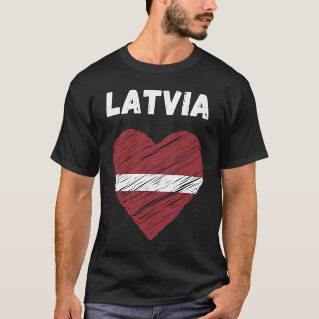 Camiseta Latvia Flag Holiday Latvia Heart Latvian Flag (Anverso)