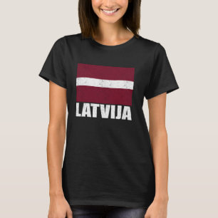 Camiseta Latvija Flag Grunge Vintage Souvenir Letonia