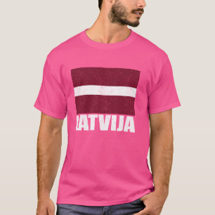 Camiseta Latvija Flag Grunge Vintage Souvenir Letonia
