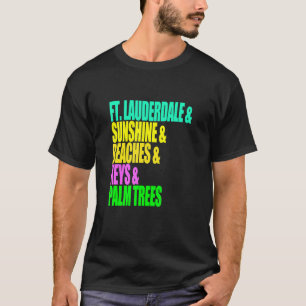 Camiseta Lauderdale Florida Playa Palm Trees Sunshine Vac