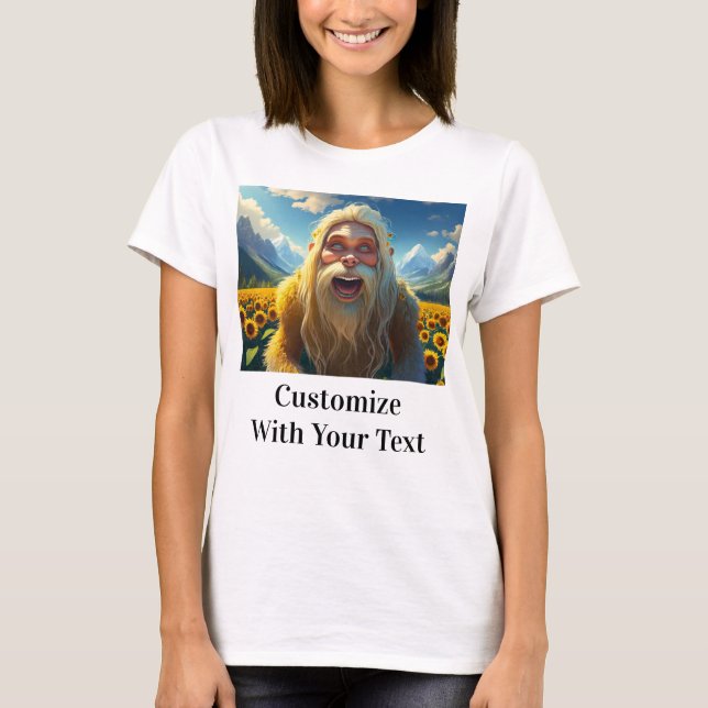 Camiseta Laughing Bigfoot Sunflowers (Anverso)