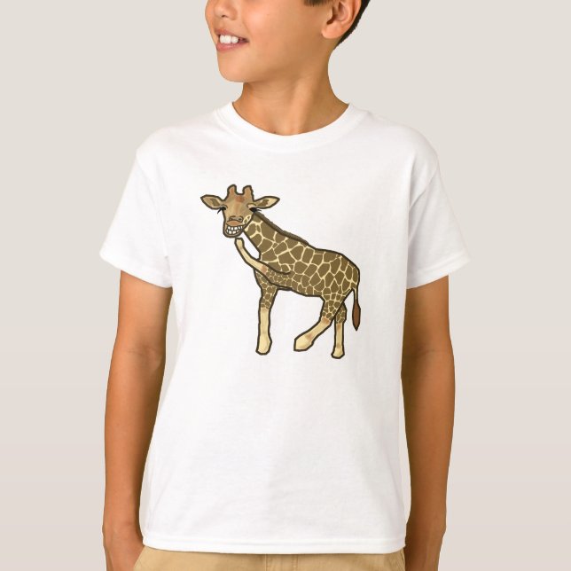 Camiseta Laughing Giraffe Personalizado de pelo corto anima (Anverso)