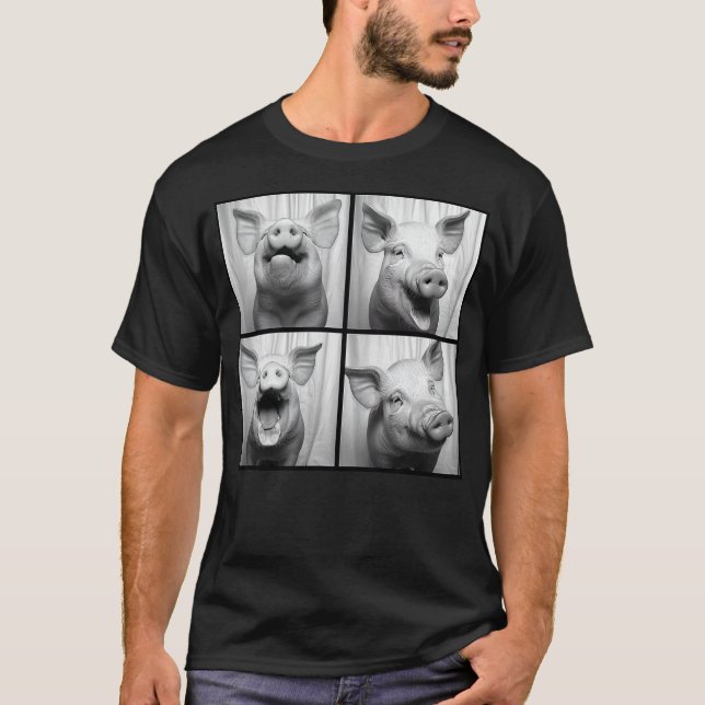 Camiseta Laughing Pig Lover Retro Portrait Hog Farmer Funny (Anverso)
