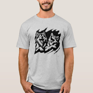 Camiseta Laughing Wolves Wolf Animal Wildlife Logo Art