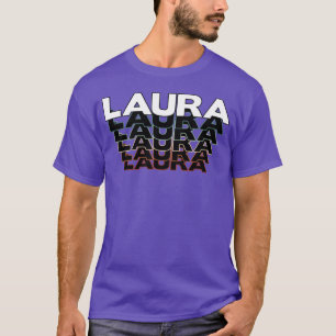 Camiseta Laura Divertido Retro Vintage Atardecer Laura 80s 
