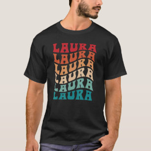 Camiseta Laura Tie Dye Groovy Hippie nombre de Laura de los