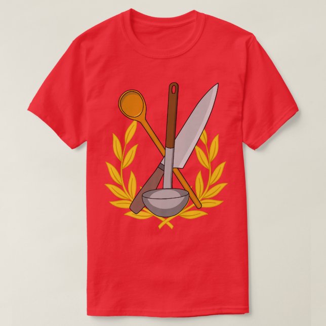 Camiseta laurel de cocina de chef wreath chef mujer (Diseño del anverso)