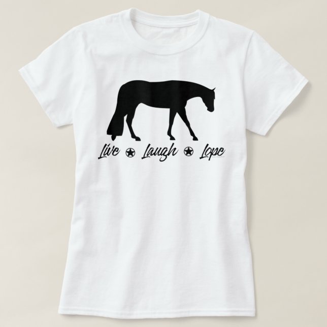 Camiseta Laurel en vivo Caballo del Placer Occidental ecues (Diseño del anverso)