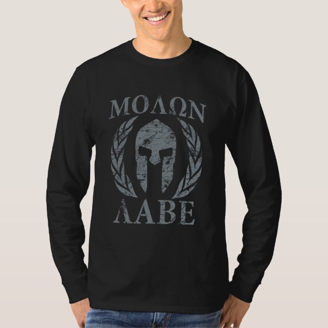 Camiseta Laureles de la máscara del guerrero de Molon Labe (Anverso)