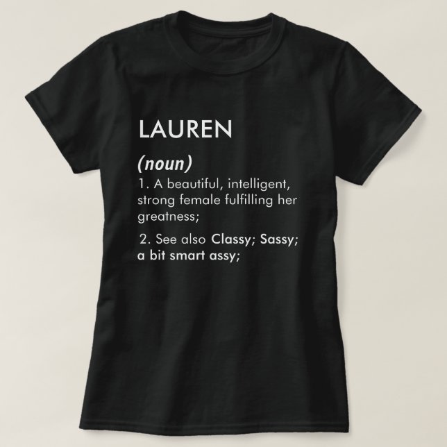 Camiseta Lauren name, Editable name, Custom name (Diseño del anverso)