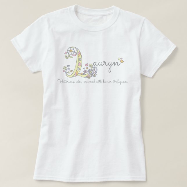 Camiseta Lauryn chicas L nombre que significa 'monograma te (Diseño del anverso)