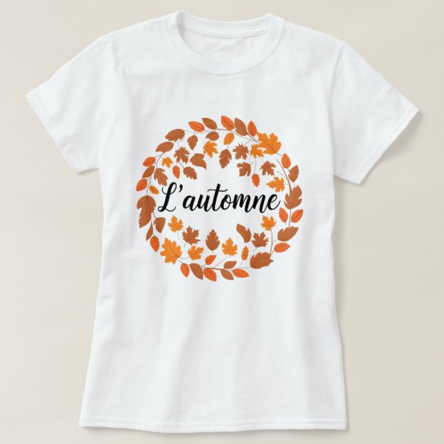 Camiseta L'automne, Ilustracion francés de otoño, temporada (Diseño del anverso)