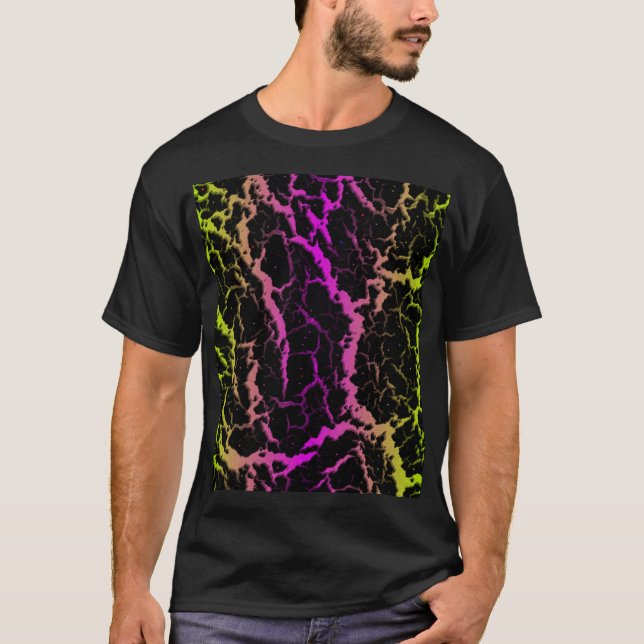 Camiseta Lava Espacial Agrietada - Lima/Rosa (Anverso)