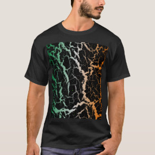 Camiseta Lava Espacial Agrietada - Verde/Blanco/Naranja