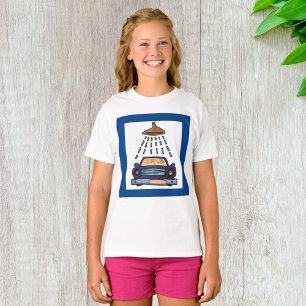 Camiseta Lavado de coche azul de dibujos animados Detallado