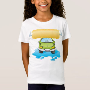 Camiseta Lavado de coche de dibujos animados verde coche fe