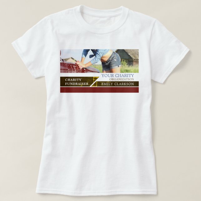 Camiseta Lavado de coches, organización de caridad, organiz (Diseño del anverso)