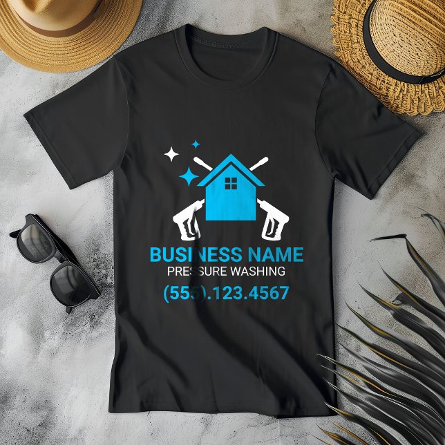 Camiseta Lavado profesional de presión negro y azul (Subido por el creador)
