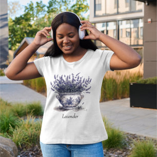Camiseta Lavanda en Delft Azul, personalizable