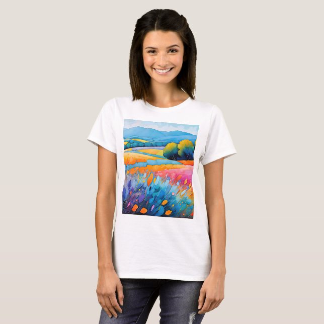 Camiseta Lavande Serenité. Amplia Provenza panorámica (Anverso completo)