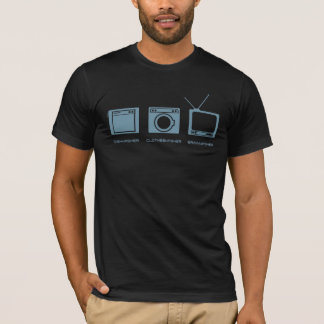 Camiseta "Lavaplatos, Clotheswasher, Brainwasher" en azul