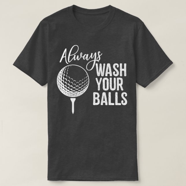Camiseta Lávate siempre tus bolas de golf (Diseño del anverso)
