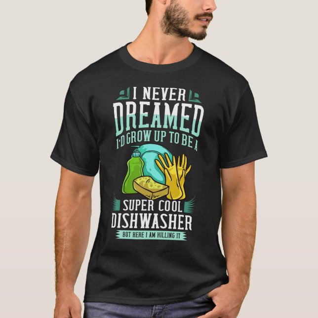 Camiseta Lavavajillas Lavavajillas Trabajo Lavado de Platos (Anverso)