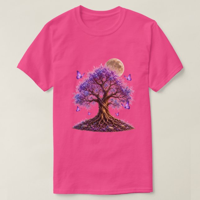 Camiseta Lavender Blossom Moon Tree T-Shirt (Diseño del anverso)