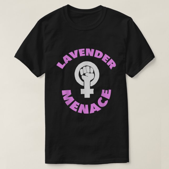 Camiseta Lavender Menace Lesbian LGBT Radfem (Diseño del anverso)