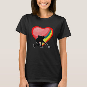 Camiseta Lawn Bowling Heart Sport Love Anti Día de San Vale