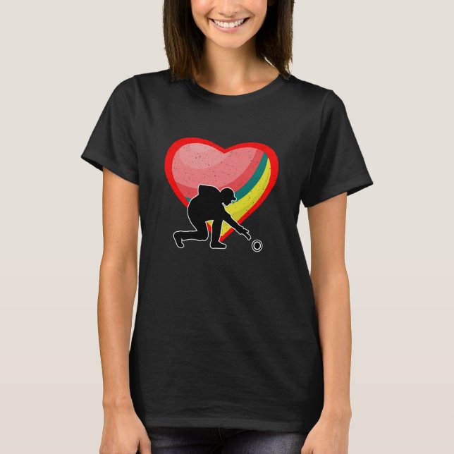 Camiseta Lawn Bowling Heart Sport Love Anti Valentines Day (Anverso)