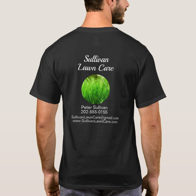 Camiseta Lawn Care Grass Mowing Business (Reverso)