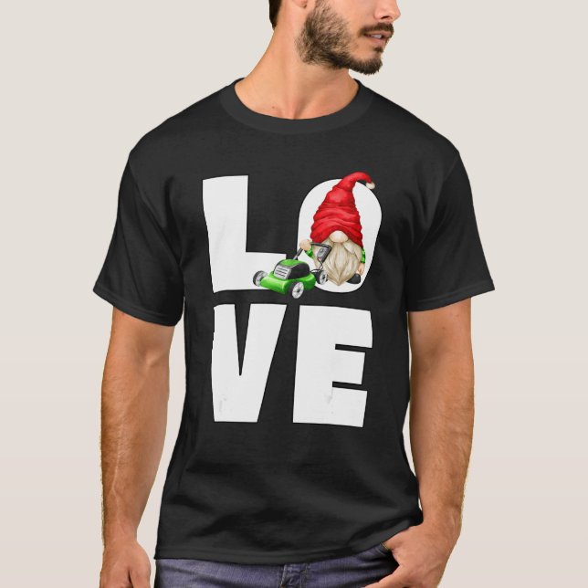 Camiseta Lawn Mower Dad Dad Garden Gnome Para Los Hombres Q (Anverso)