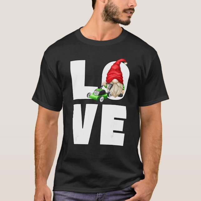 Camiseta Lawn Mower Dad Dad Garden Gnome Para Los Hombres Q (Anverso)