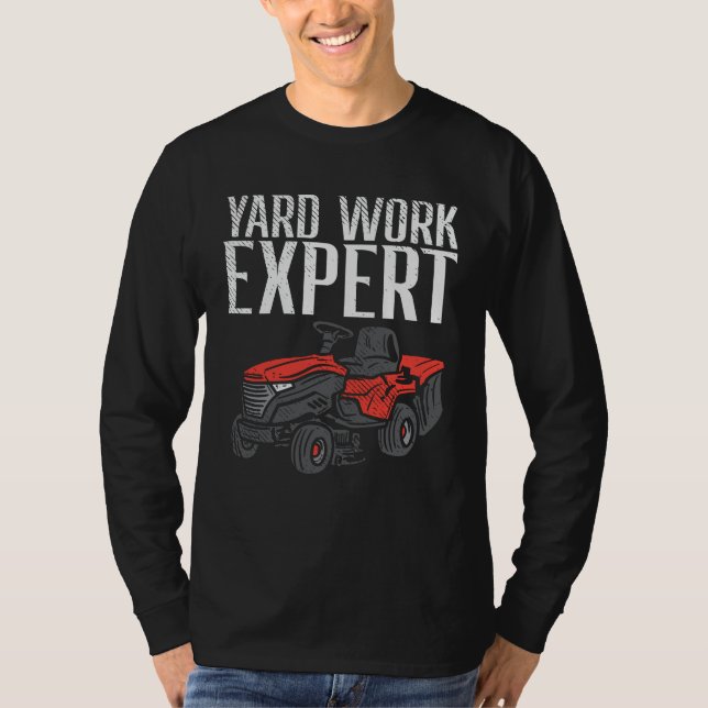 Camiseta Lawn Mower Dad, experto en trabajo de yard (Anverso)