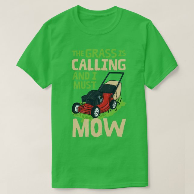 Camiseta Lawn Mower Lawn e (Diseño del anverso)