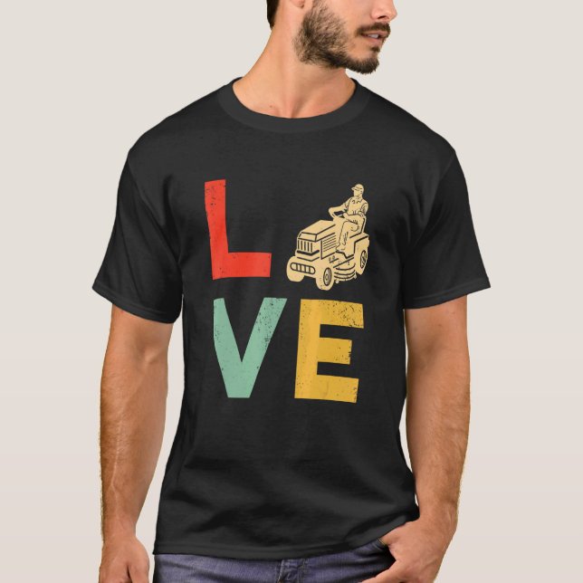 Camiseta Lawn Mower Mowing Love Yard Trabajar Tráfico de cé (Anverso)