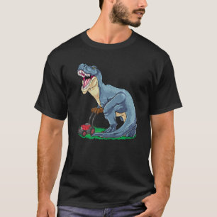 Camiseta Lawn Mower Rex Mowing Dinosaur Gardener Tractor