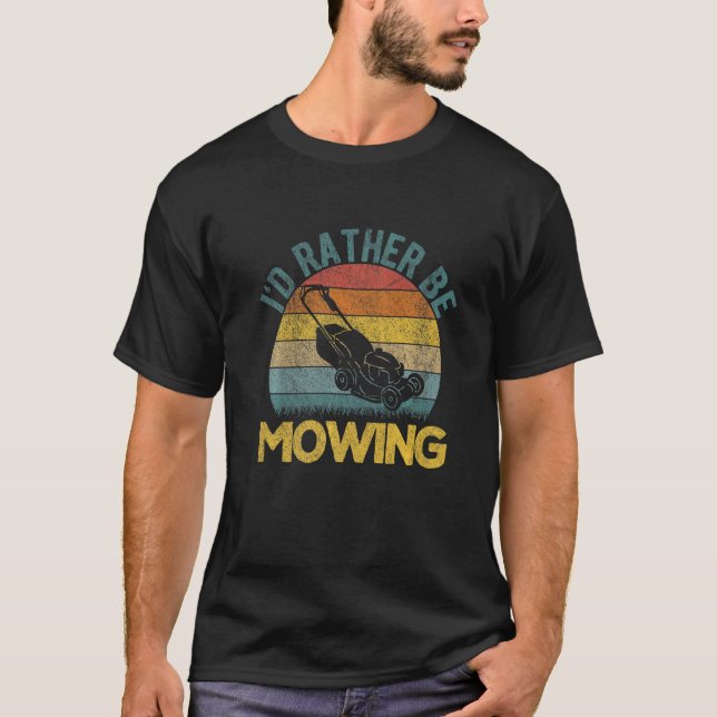 Camiseta Lawn Mowing Lawn Mower Landscaper Gardener Retro (Anverso)