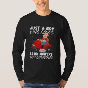Camiseta Lawn Mowing Xmas Lawn Mower Santa Gardening
