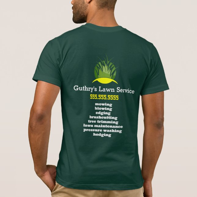 Camiseta Lawn Service Company / Landscaping T-Shirt (Reverso)