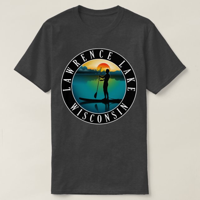 Camiseta Lawrence Lake Wisconsin Paddleboard (Diseño del anverso)