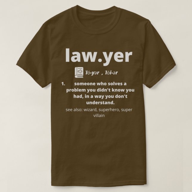 Camiseta Lawyer Dictionary Definition Funny Gag Gifts for L (Diseño del anverso)
