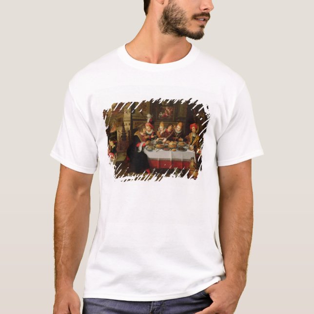 Camiseta Lazarus y la tabla del hombre rico (Anverso)