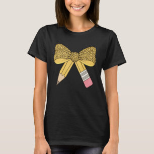 Camiseta Lazo Coqueta Leopardo Lápiz Maestro Regreso a la E