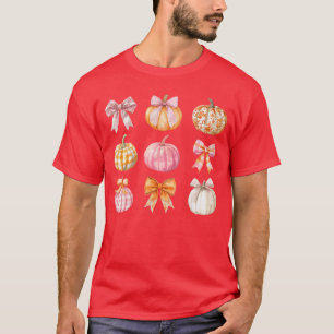 Camiseta Lazo Coqueto Calabaza Temporada de Acción de Graci