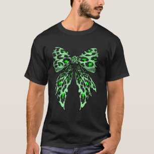 Camiseta Lazo Coqueto Cheetah Patrón de Animal Verde Lima L